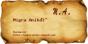 Migra Anikó névjegykártya